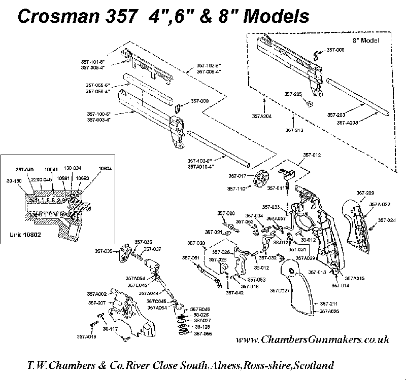Рис.1 Взрыв-схема Crosman-357-4,-6,-8