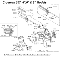 Рис.1 Сборочный чертеж (взрыв-схема) револьверов Crosman-357
